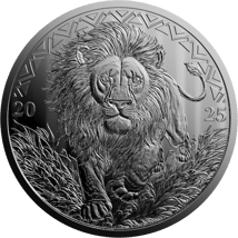 1 Unze Silber African Animals Löwe 2025 (Auflage: 5.000 | Polierte Platte)