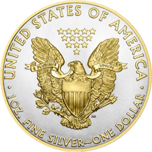 1 Unze Silber American Eagle 2020 (Auflage: 250 | beidseitig teilvergoldet)