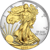 1 Unze Silber American Eagle 2020 (Auflage: 5.000 | teilvergoldet)