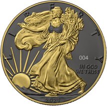 1 Unze Silber American Eagle 2021 (Auflage: 500 | teilvergoldet)