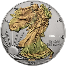 1 Unze Silber American Eagle 2021 ( Goldhologramm | Auflage: 500)