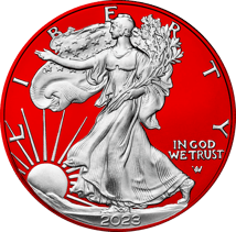 1 Unze Silber American Eagle 2023 Space Red (Auflage: 100 | coloriert)