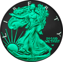 1 Unze Silber American Eagle 2023 Glow in the Dark (Auflage: 100 | Ruthenium)