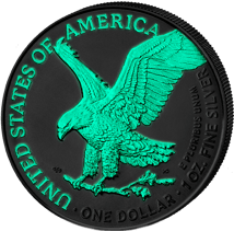 1 Unze Silber American Eagle 2023 Glow in the Dark (Auflage: 100 | Ruthenium)