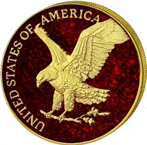 1 Unze Silber American Eagle 2023 Ruby Gold Edition (Auflage: 100 | teilvergoldet)
