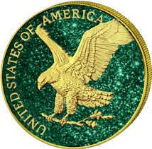 1 Unze Silber American Eagle 2023 Smaragd Edition (Auflage: 100 | teilvergoldet)