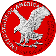 1 Unze Silber American Eagle 2023 Space Red (Auflage: 100 | coloriert)