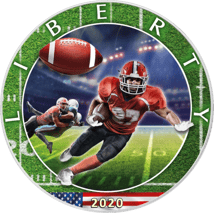 1 Unze Silber American Eagle Football 2020 (Auflage: 2.500 | coloriert)