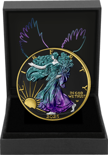 1 Unze Silber American Eagle Hologramm Black Ruthenium 2025 (Auflage: 100 | teilvergoldet)