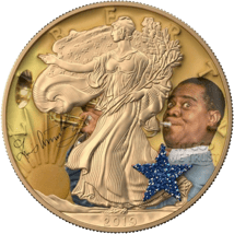 1 Unze Silber American Eagle Louis Armstrong 2019 (Auflage:500 | coloriert | gildet)