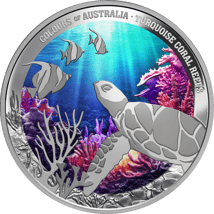 1 Unze Silber Colours of Australia - Turquoise Coral Reefs 2025 (Auflage: 1.000 | Polierte Platte)