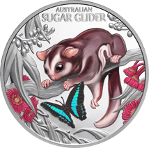1 Unze Silber Baby Sugar Glider Cute & Cuddly 2026 (Auflage: 1.000 | Polierte Platte)