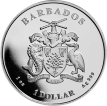 1 Unze Silber Barbados Oktopus 2022 (Auflage: 7.000 Stücke)