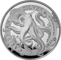 1 Unze Silber Barbados Oktopus 2022 (Auflage: 7.000 Stücke)