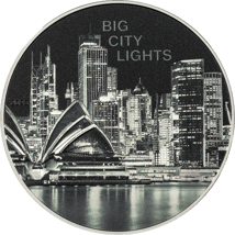 1 Unze Silber Big City Lights Sydney 2023 PP HR (Auflage:2.023 | High Relief)