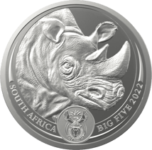 1 Unze Silber Big Five II Nashorn 2022 (Auflage: 15.000 | 3. Motiv | im Blister)