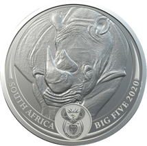 1 Unze Silber Big Five Nashorn 2020 (Auflage: 15.000 | 3. Motiv | im Blister)