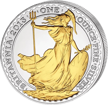 1 Unze Silber Britannia 2013 (teilvergoldet)