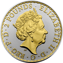 1 Unze Silber Britannia 2023 beidseitig vergoldet (Auflage: 100 | vergoldet)