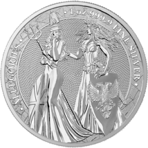 1 Unze Silber Britannia & Germania 2019 (5 Mark | Auflage: 500 | Blister & Zertifikat | WMF Edition)