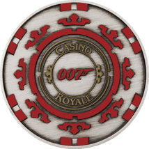 1 Unze Silber Casino Royale Chip James Bond 007 (Auflage: 2.500 | coloriert | Antik Finish)