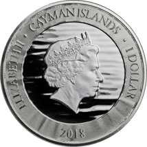 1 Unze Silber Cayman Islands Marlin Speerfisch 2018 (Prooflike | Auflage: 50.000)