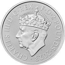 1 Unze Silber Britannia Krönung King Charles III. 2023 (Auflage: 200.000)