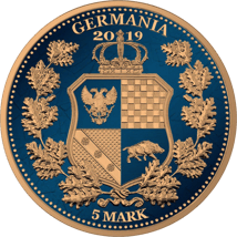 1 Unze Silber Columbia und Germania 2019 Dark Blue  (Auflage: 250 | gildet)