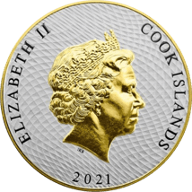 1 Unze Silber Cook Islands 2021 (Auflage: 100 | beidseitig vergoldet)