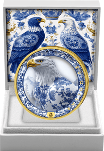 1 Unze Silber Porzellan Adler 2025 (Auflage: 100 | vergoldet)