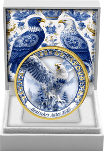 1 Unze Silber Porzellan Adler 2025 (Auflage: 100 | vergoldet)