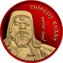 1 Unze Silber Dschingis Khan 2014 (Auflage: 100 | coloriert | gildet)