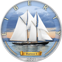 1 Unze Silber Eagle Bluenose II 2021 (Auflage: 1.500)