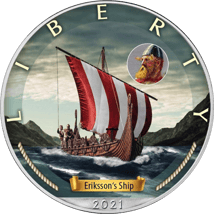 1 Unze Silber Eagle Wikingerschiff 2021 (Auflage: 1.500)