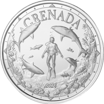 1 Unze Silber EC8 Grenada Shark Diver 2024 (Auflage: 25.000)