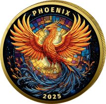 1 Unze Silber Unsterblicher Phönix 2025 (Auflage: 100 | vergoldet)