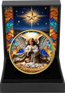 1 Unze Silber Stern von Betlehem 2025 (Auflage: 100 | Betlehem Holz | teilvergoldet)