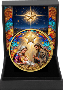 1 Unze Silber Stern von Betlehem 2025 (Auflage: 100 | Betlehem Holz | teilvergoldet)