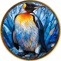1 Unze Silber Faszinierende Arktis Pinguin 2024 (Auflage: 50 | coloriert | vergoldet)