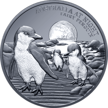 1 Unze Silber Zwergpinguin Australien bei Nacht 2024 (Auflage: 1.000 | Black Proof)