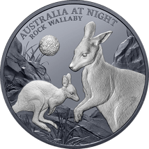 1 Unze Silber Felskänguru Australien bei Nacht 2024 (Auflage: 1.000 | Black Proof)