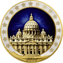 1 Unze Silber Gedenkmünze Papst Franziskus 2025 (Auflage: 999 | teilvergoldet)