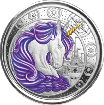1 Unze Silber Ghana Unicorn 2023 (Auflage: 2.000 | lila coloriert)