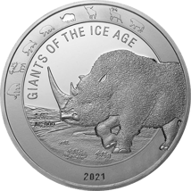 1 Unze Silber Giganten der Eiszeit Wollnashorn 2021 (Auflage:15.000)