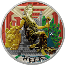 1 Unze Silber Götter des Olymps Hera 2022 (Auflage: 100 | teilvergoldet | coloriert)