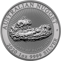 1 Unze Silber Hand of Faith Nugget 2020 (Auflage: 30.000 | Perth Mint)
