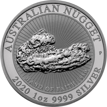 1 Unze Silber Hand of Faith Nugget 2020 (Auflage: 30.000 | Perth Mint)