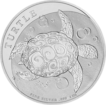 1 Unze Silber Hawksbill Schildkröte 2019