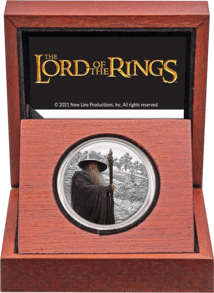1 Unze Silber Herr der Ringe Gandalf 2021 (Auflage: 3.000 | Polierte Platte)