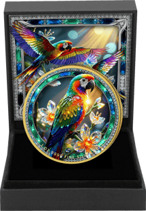 1 Unze Silber Papagei 2025 (Auflage: 100 | teilvergoldet)